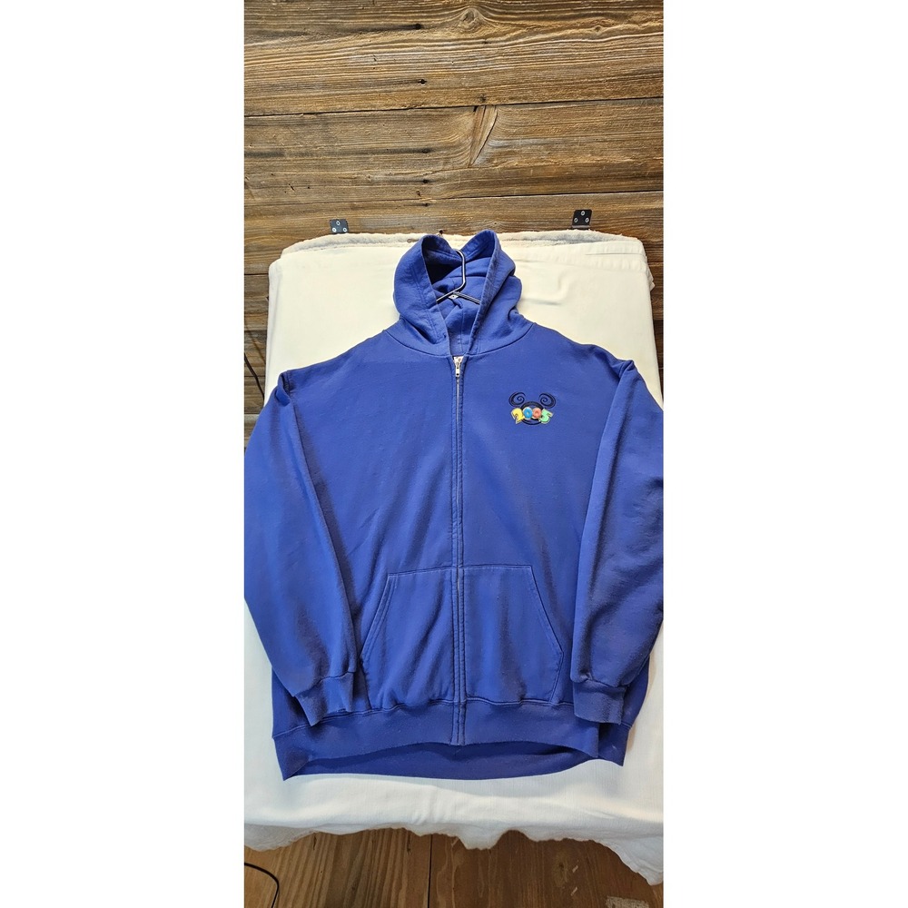 Vintage Walt Disney World 2005 Mickey & Friends Blue Zip Up Hoodie 2X Large